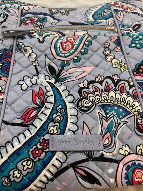 Vera Bradley Triple Zip Hipster Crossbody Bag, Makani Paisley, Periwinkle Blue